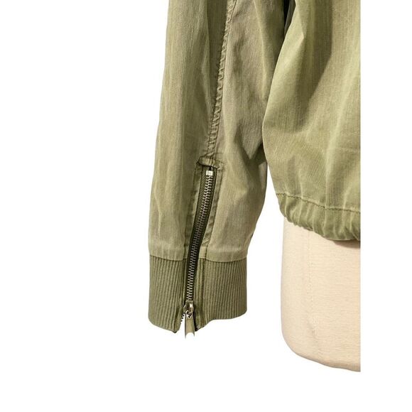 Chaser Women's M Hooded Utility Jacket Army Green Short Full Zip Tencel/Cotton - Picture 7 of 13